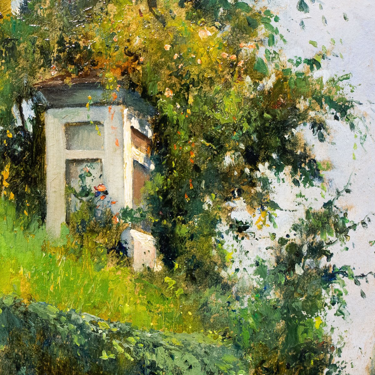 Giovanni Colmo, "Paesaggio fluviale", olio su cartone, firmato, Epoca '900-photo-1