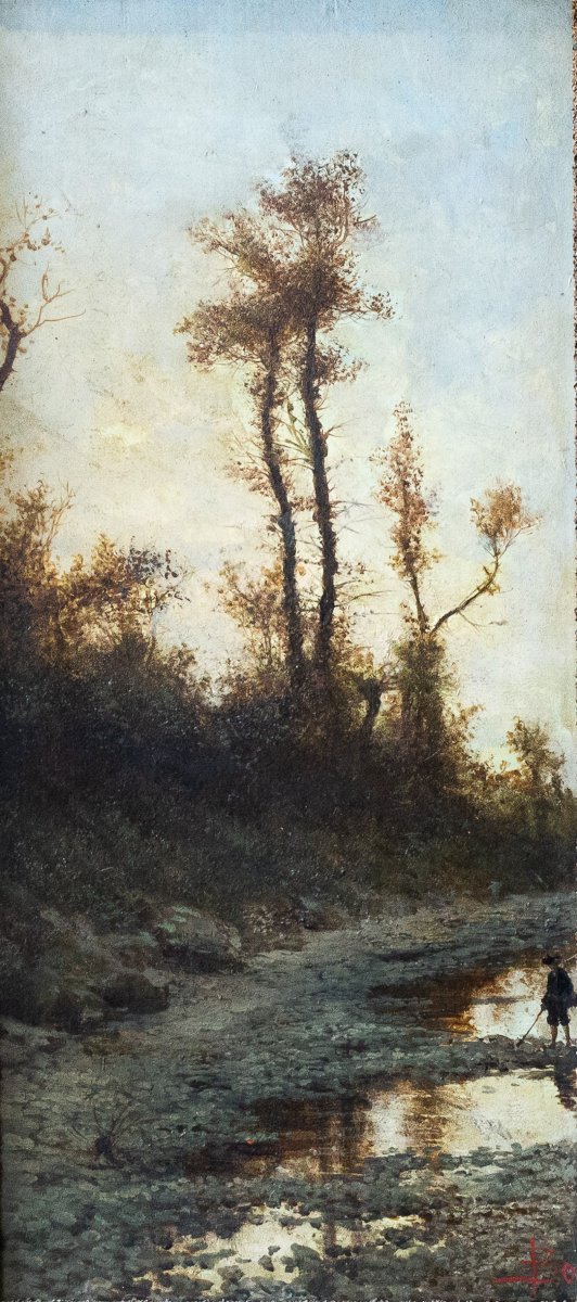 Giacinto Bo, "Vedute Naturali", olio su cartone, Epoca '800-photo-4