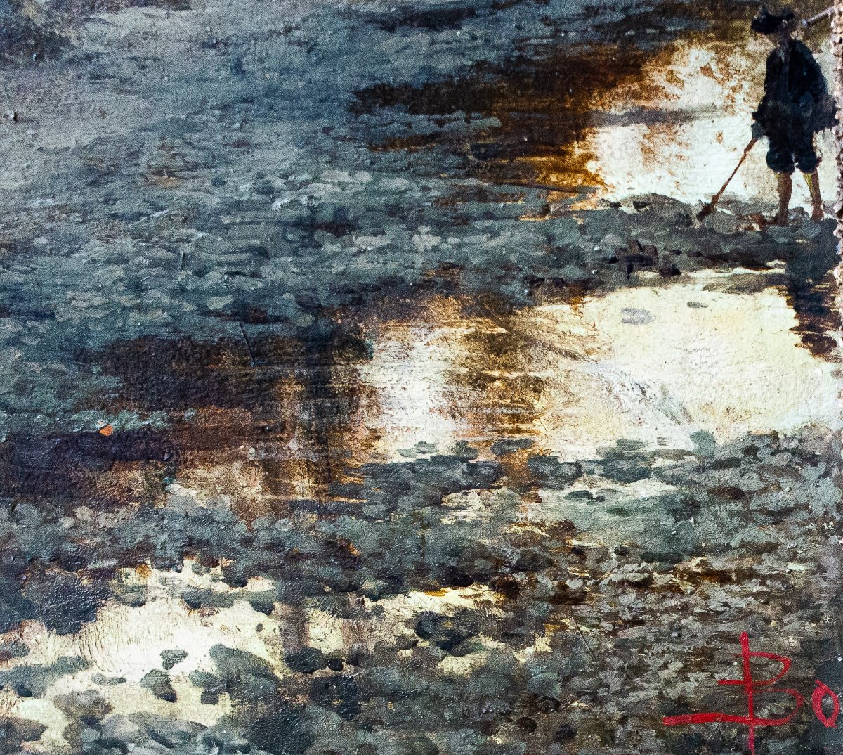 Giacinto Bo, "Vedute Naturali", olio su cartone, Epoca '800-photo-5