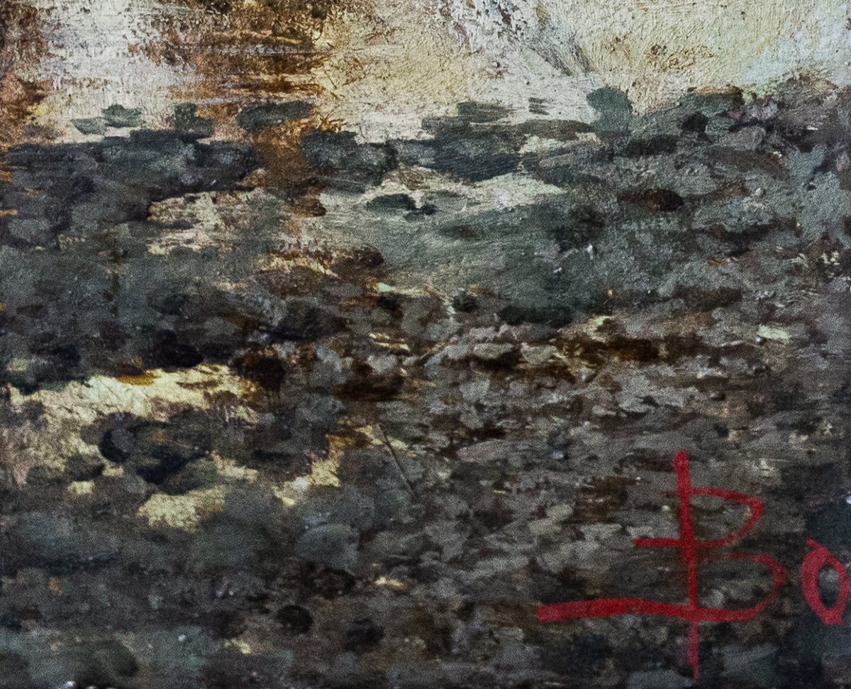 Giacinto Bo, "Vedute Naturali", olio su cartone, Epoca '800-photo-8