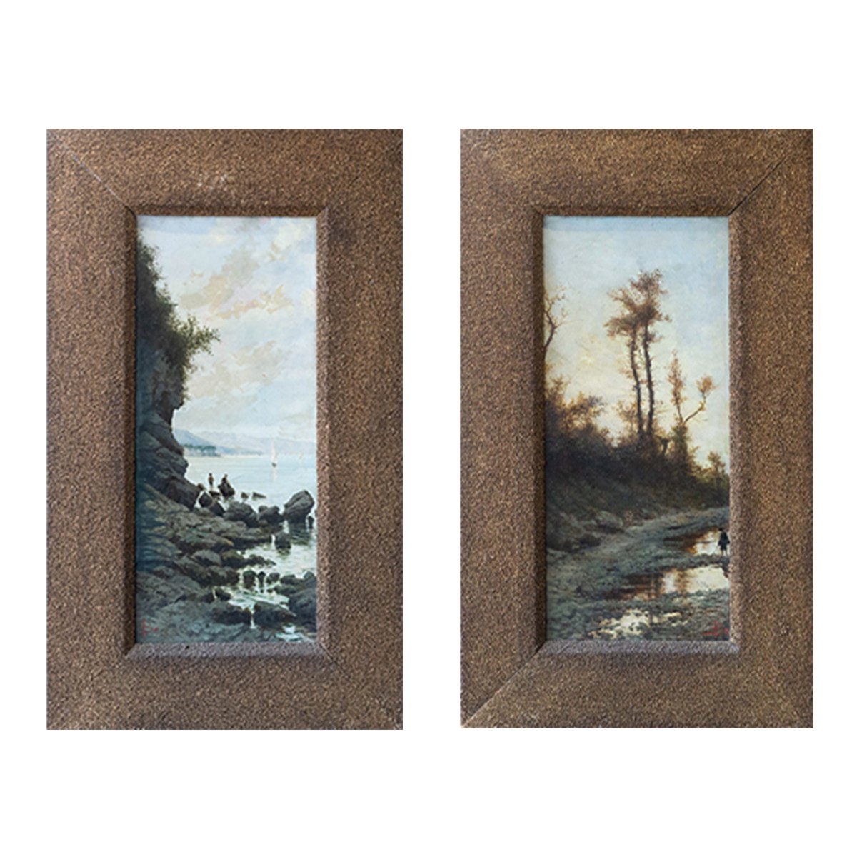 Giacinto Bo, "Vedute Naturali", olio su cartone, Epoca '800