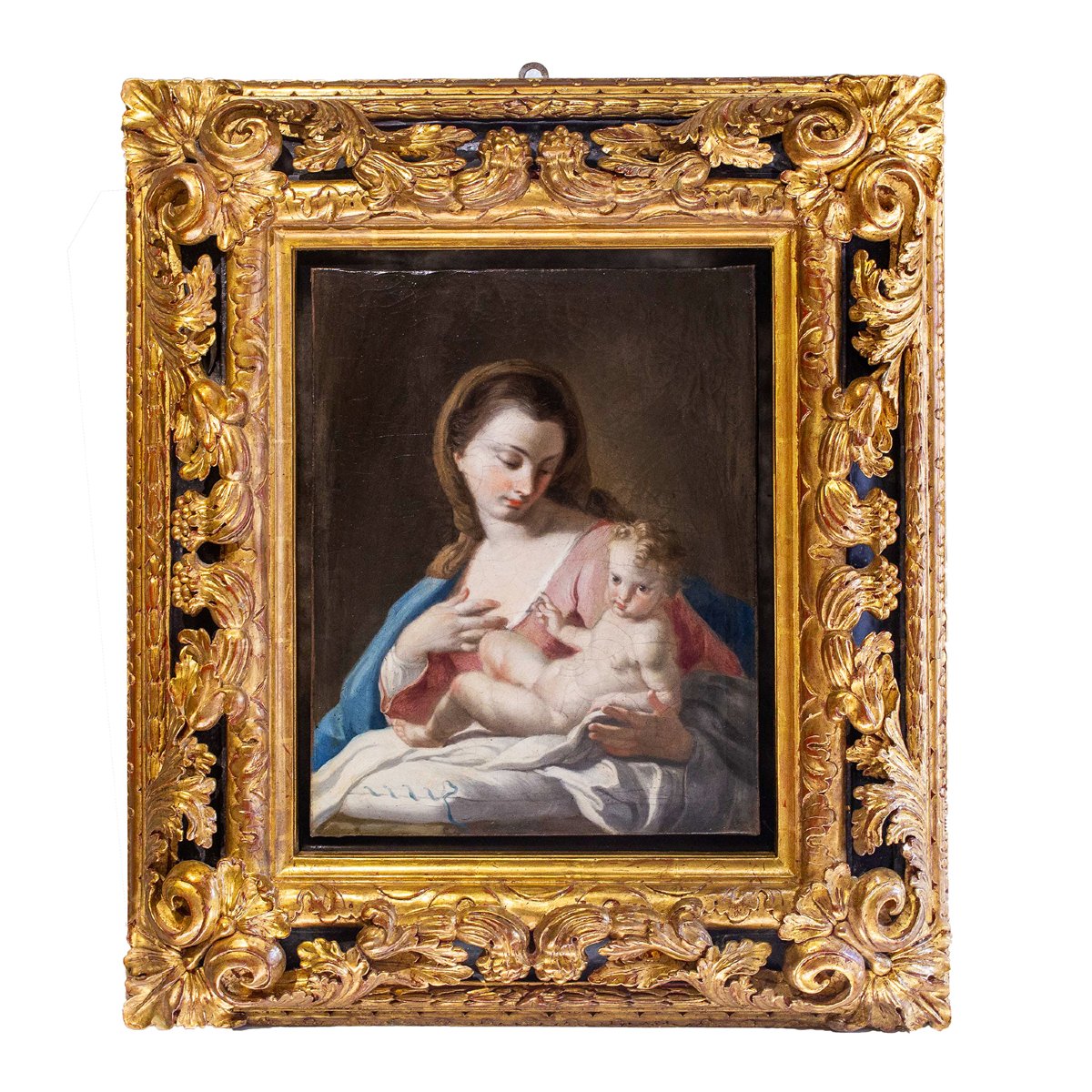 Francesco De Mura, "Madonna con bambino", olio su tela, Epoca '700-photo-3