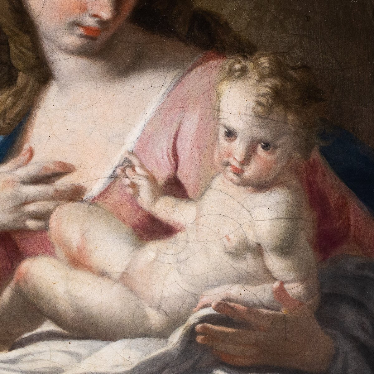 Francesco De Mura, "Madonna con bambino", olio su tela, Epoca '700-photo-1