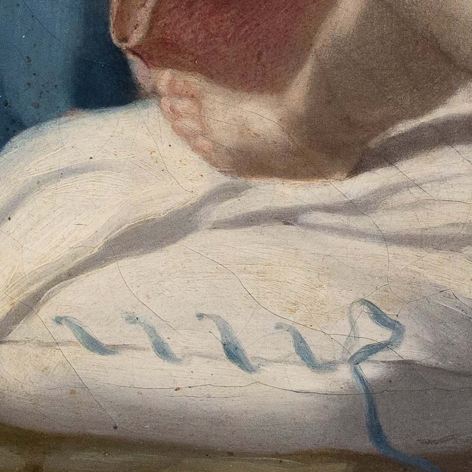 Francesco De Mura, "Madonna con bambino", olio su tela, Epoca '700-photo-3