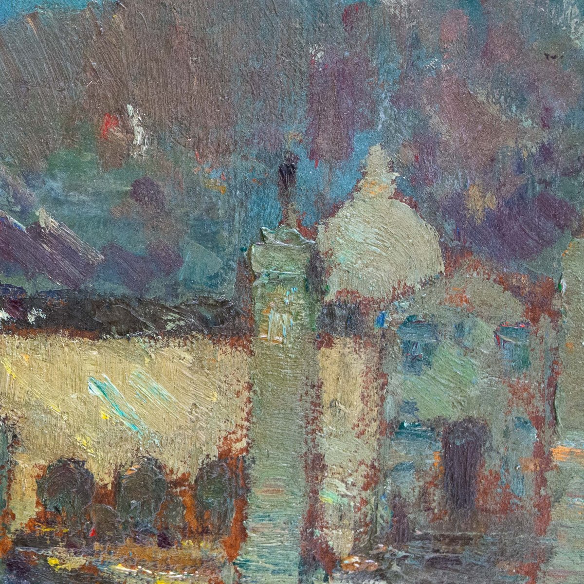 Alessandro Lupo, "Oropa", olio su cartone, Epoca '900-photo-1