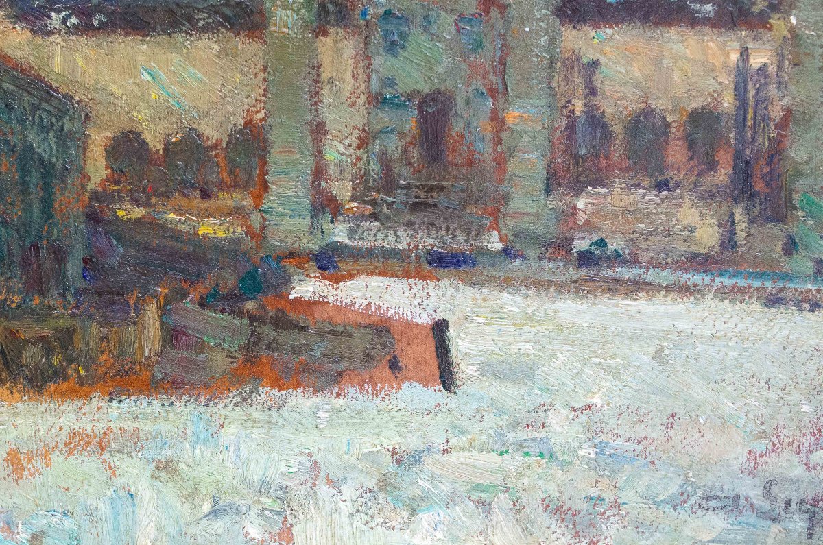 Alessandro Lupo, "Oropa", olio su cartone, Epoca '900-photo-3