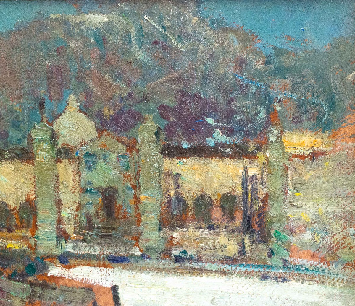 Alessandro Lupo, "Oropa", olio su cartone, Epoca '900-photo-5