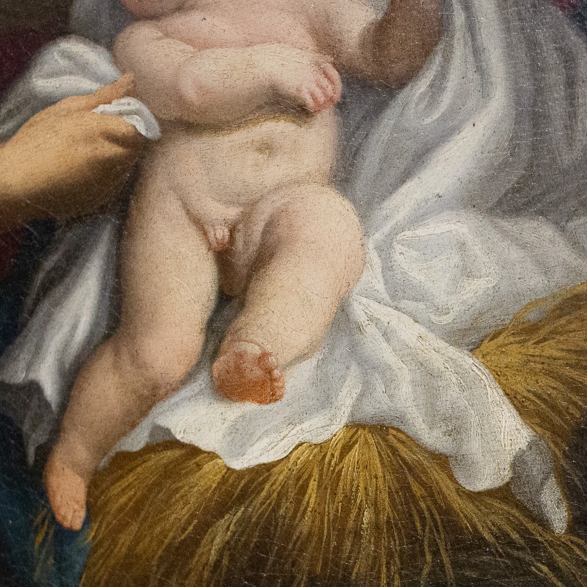 Domenico Piola, "Sacra Famiglia", olio su tela, Epoca '600-photo-1