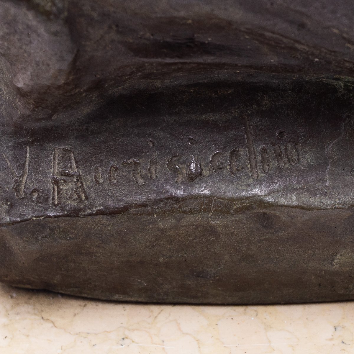 Vincenzo Aurisicchio, "I Ragazzi e la Conchiglia", in bronzo, Fine '800-photo-3