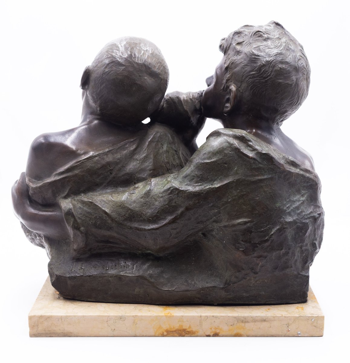 Vincenzo Aurisicchio, "I Ragazzi e la Conchiglia", in bronzo, Fine '800-photo-8