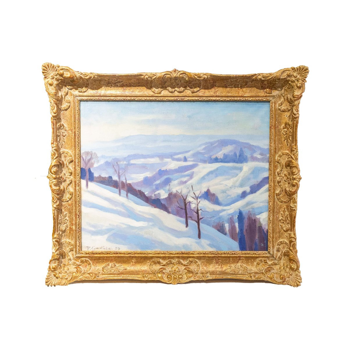 Placido Castaldi, "Paesaggio Innevato", olio su tela, 1959-photo-2