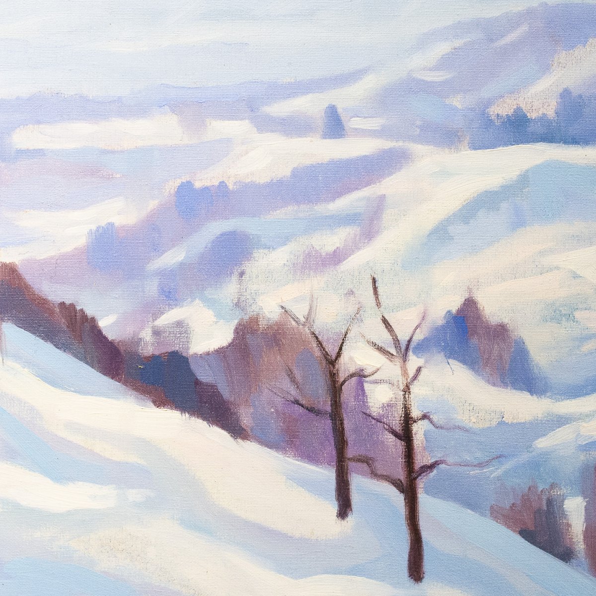 Placido Castaldi, "Paesaggio Innevato", olio su tela, 1959-photo-1