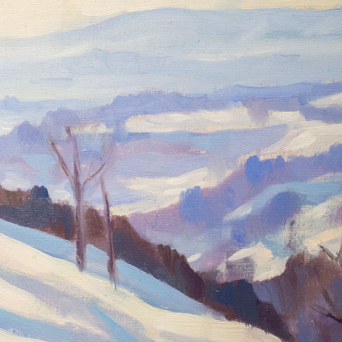 Placido Castaldi, "Paesaggio Innevato", olio su tela, 1959-photo-2