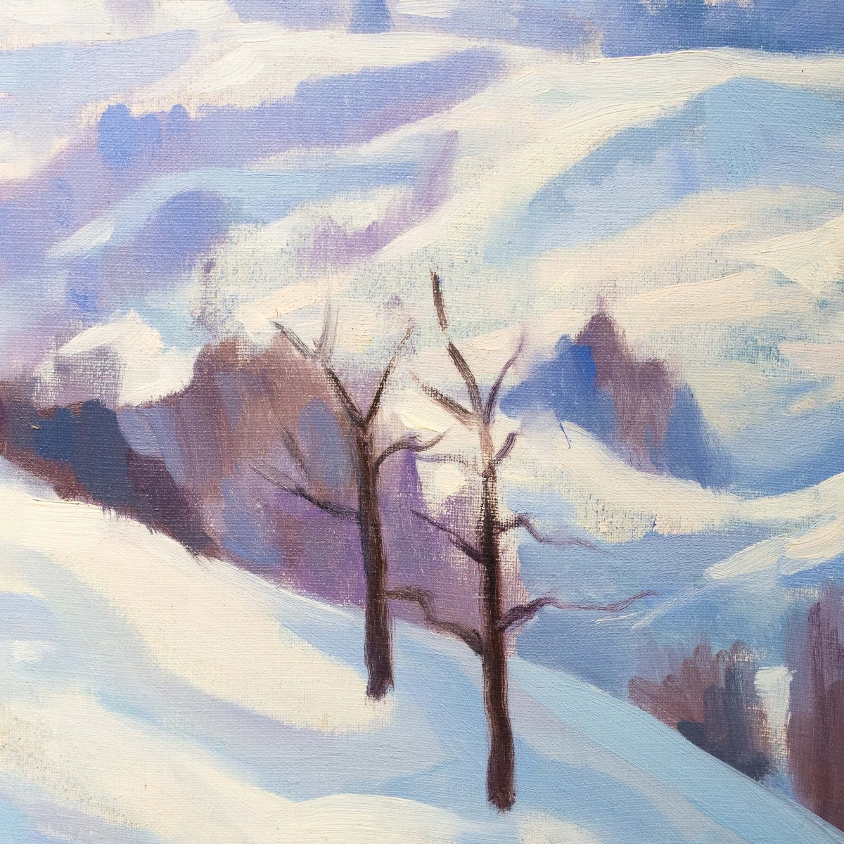 Placido Castaldi, "Paesaggio Innevato", olio su tela, 1959-photo-3