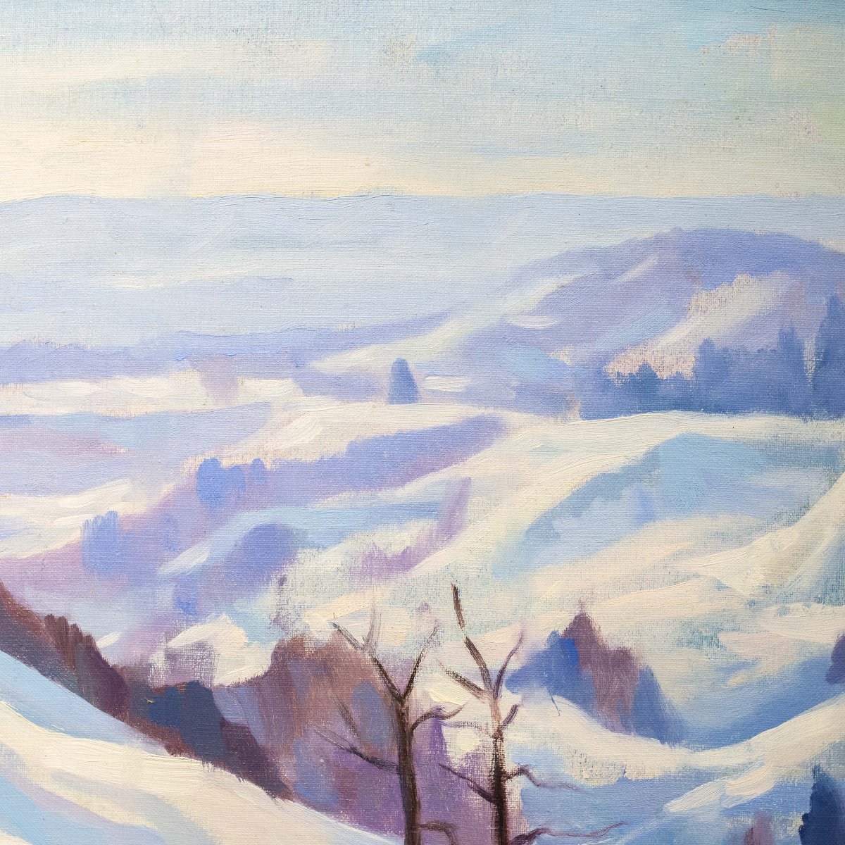 Placido Castaldi, "Paesaggio Innevato", olio su tela, 1959-photo-4