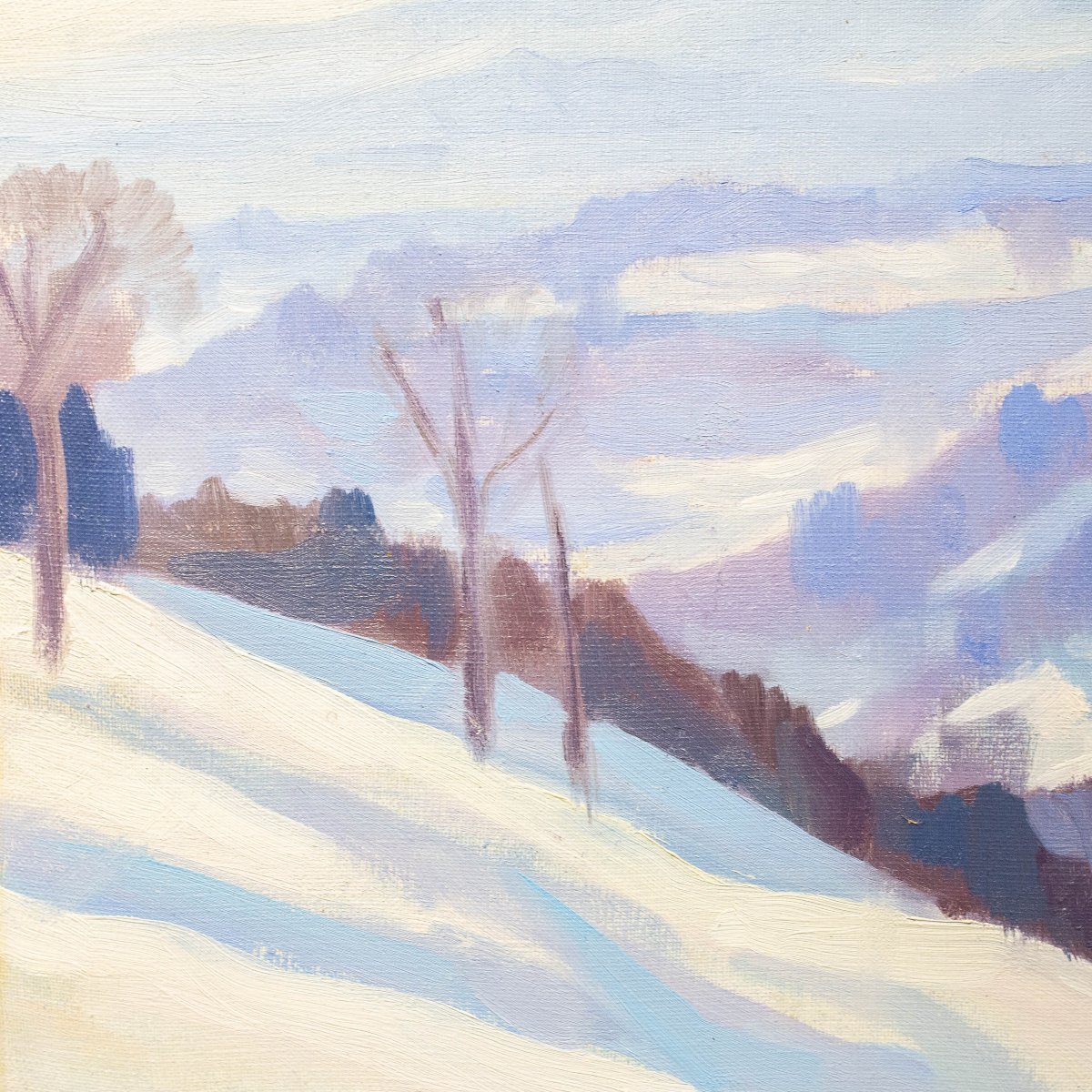 Placido Castaldi, "Paesaggio Innevato", olio su tela, 1959-photo-6