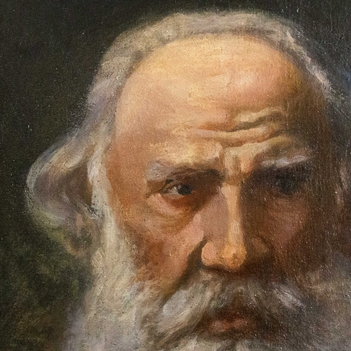 "Ritratto di Vecchio", olio su tavola, Epoca '800-photo-4