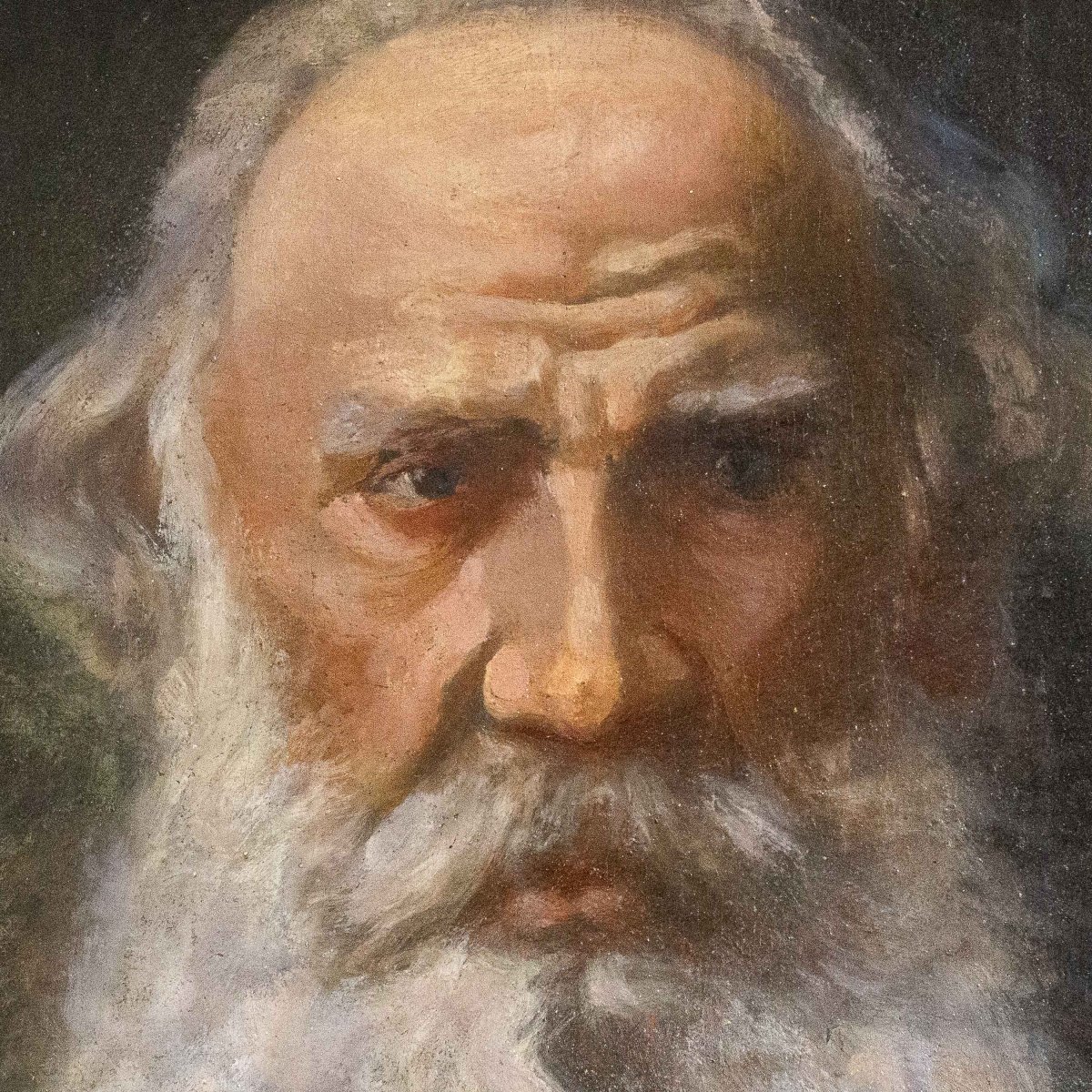 "Ritratto di Vecchio", olio su tavola, Epoca '800-photo-2