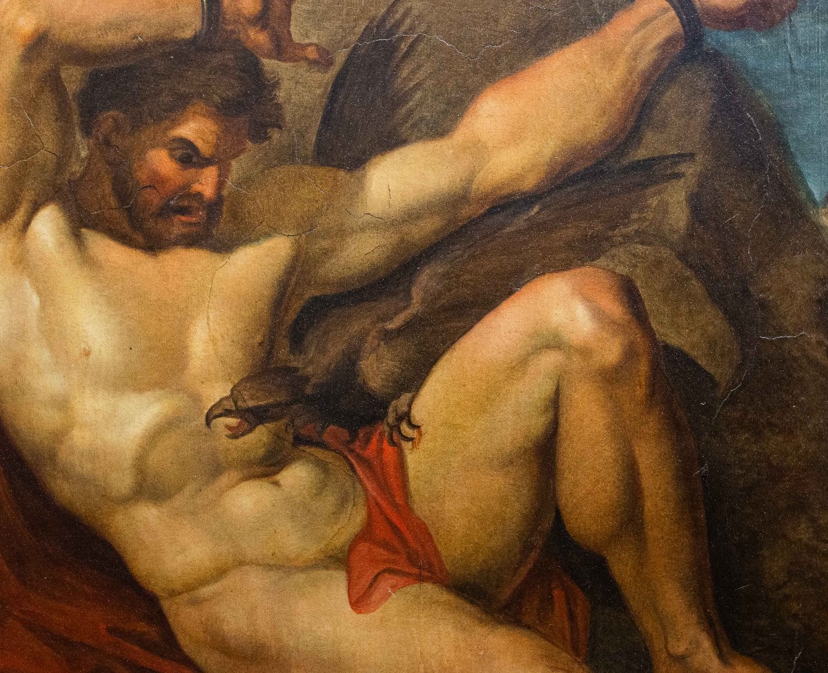 Antonio Ciseri, "Prometeo Incatenato", olio su carta, Epoca '800-photo-2