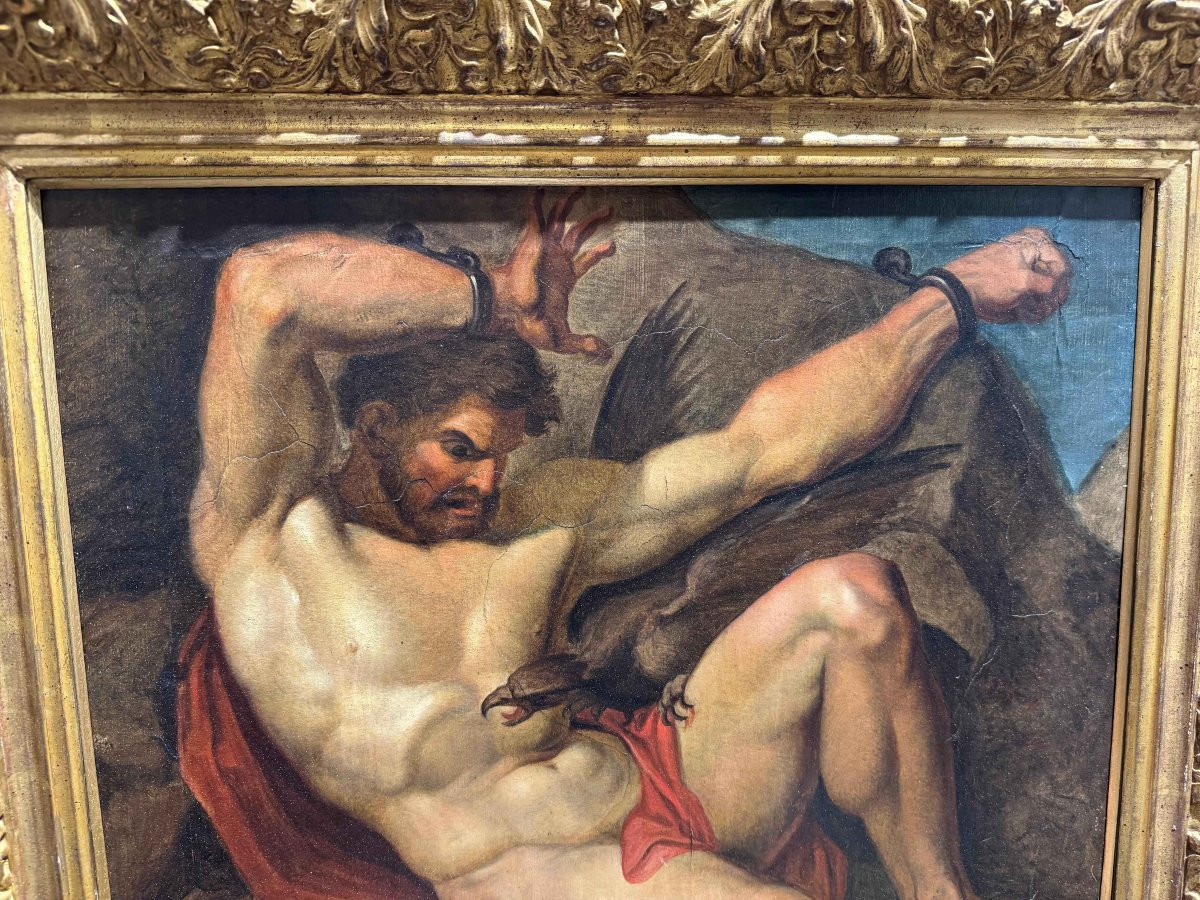 Antonio Ciseri, "Prometeo Incatenato", olio su carta, Epoca '800-photo-7