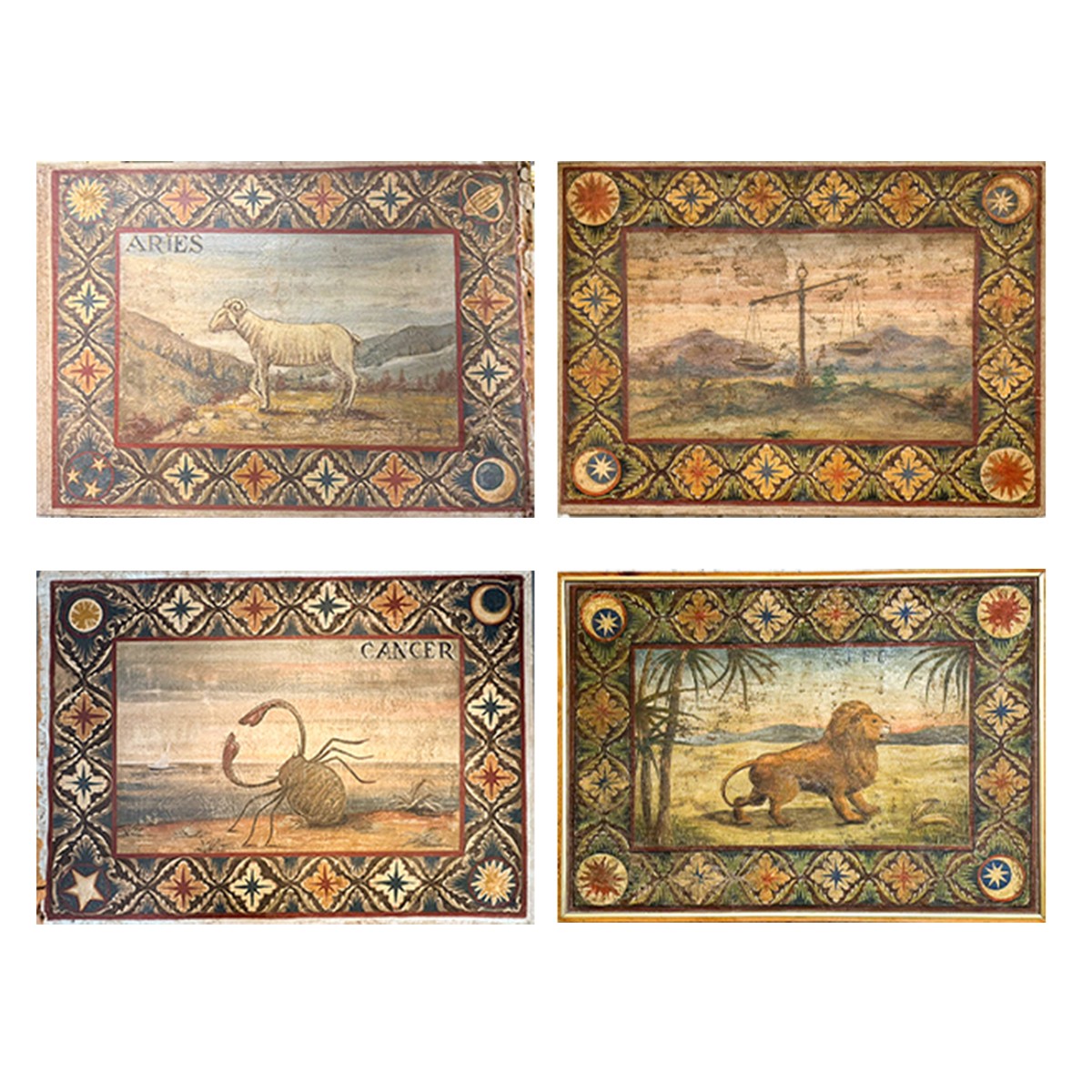 Serie di Strappi originali del XVIII secolo Segni Zodiacali