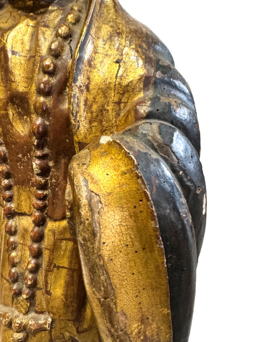 "Santa in preghiera", scultura lignea policroma, Epoca '600-photo-4