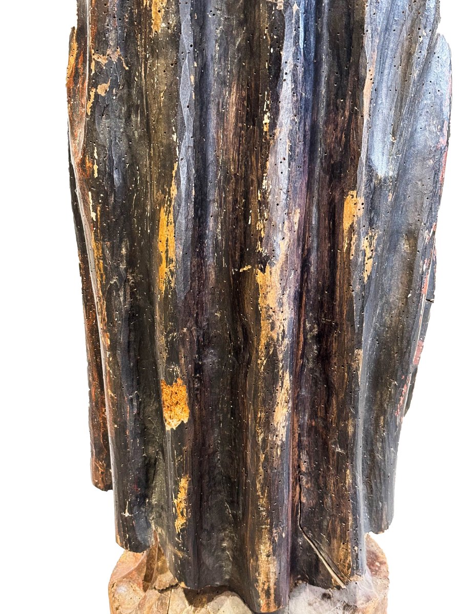 "Santa in preghiera", scultura lignea policroma, Epoca '600-photo-5