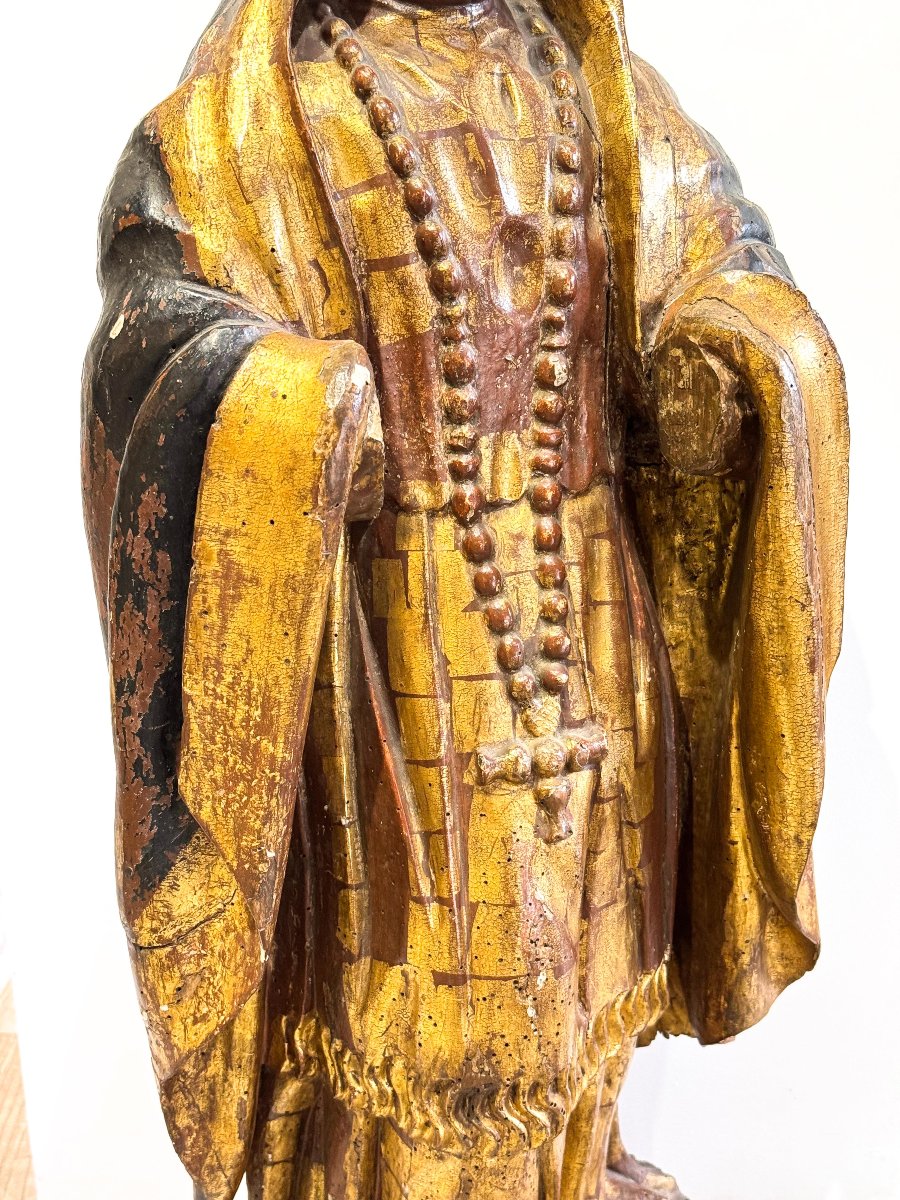 "Santa in preghiera", scultura lignea policroma, Epoca '600-photo-7