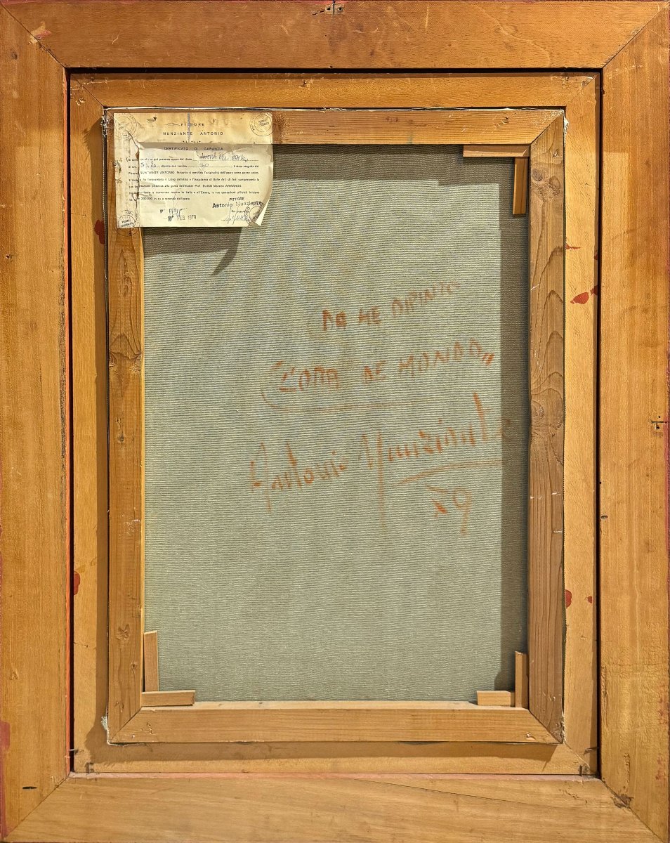 Antonio Nunziante, “L’ora del Mondo” , olio su tela, firmato, Epoca '900-photo-3