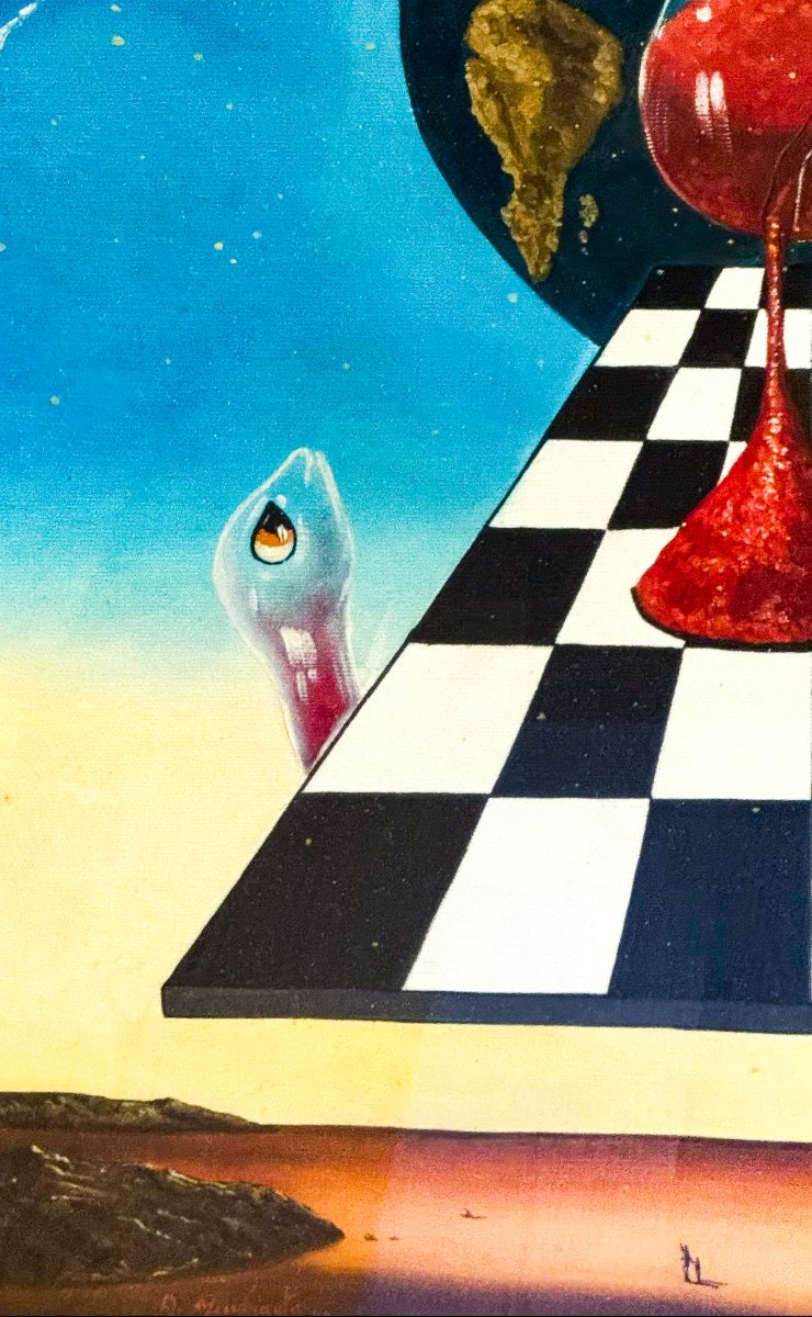 Antonio Nunziante, “L’ora del Mondo” , olio su tela, firmato, Epoca '900-photo-2