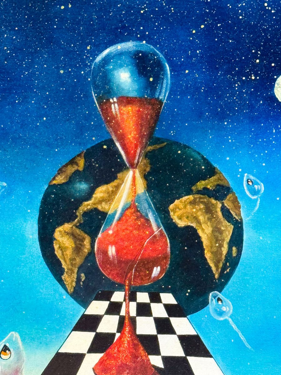 Antonio Nunziante, “L’ora del Mondo” , olio su tela, firmato, Epoca '900-photo-7