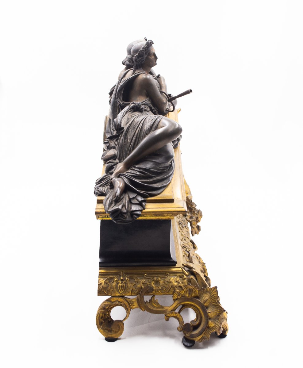 Orologio da tavolo, in bronzo dorato e marmo, Epoca '800-photo-2