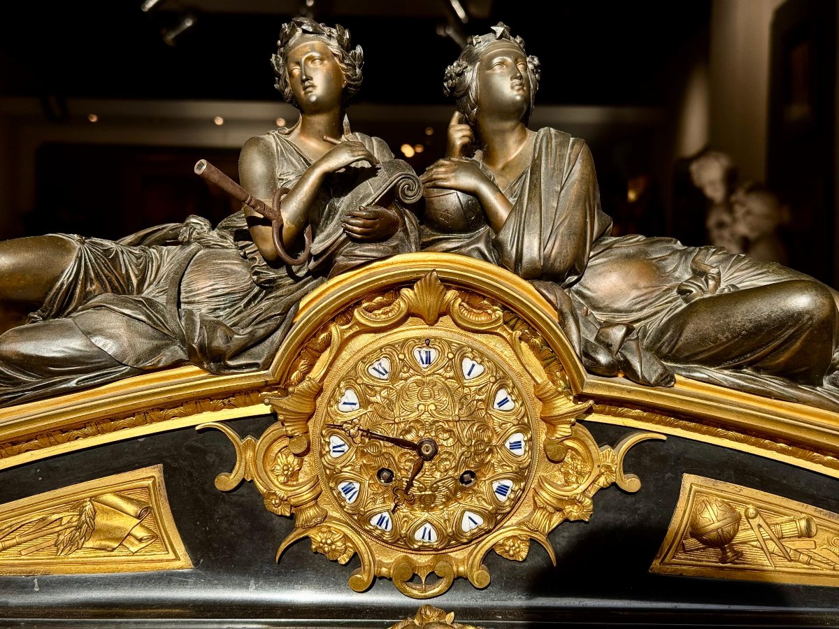 Orologio da tavolo, in bronzo dorato e marmo, Epoca '800-photo-7