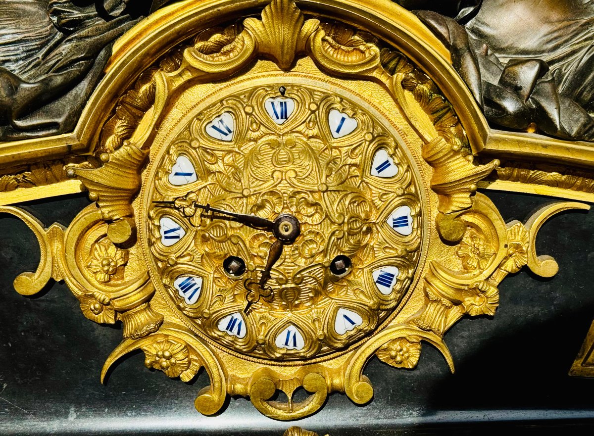 Orologio da tavolo, in bronzo dorato e marmo, Epoca '800-photo-8