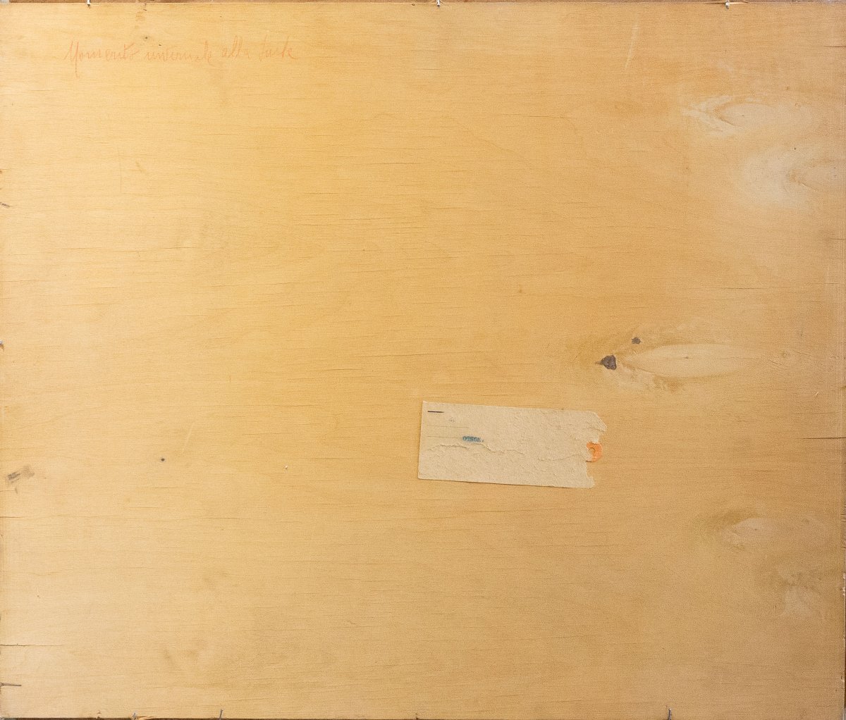 Angelo Abrate, “Momento invernale a La Suche"”, olio su tavola, firmato, 1949-photo-4