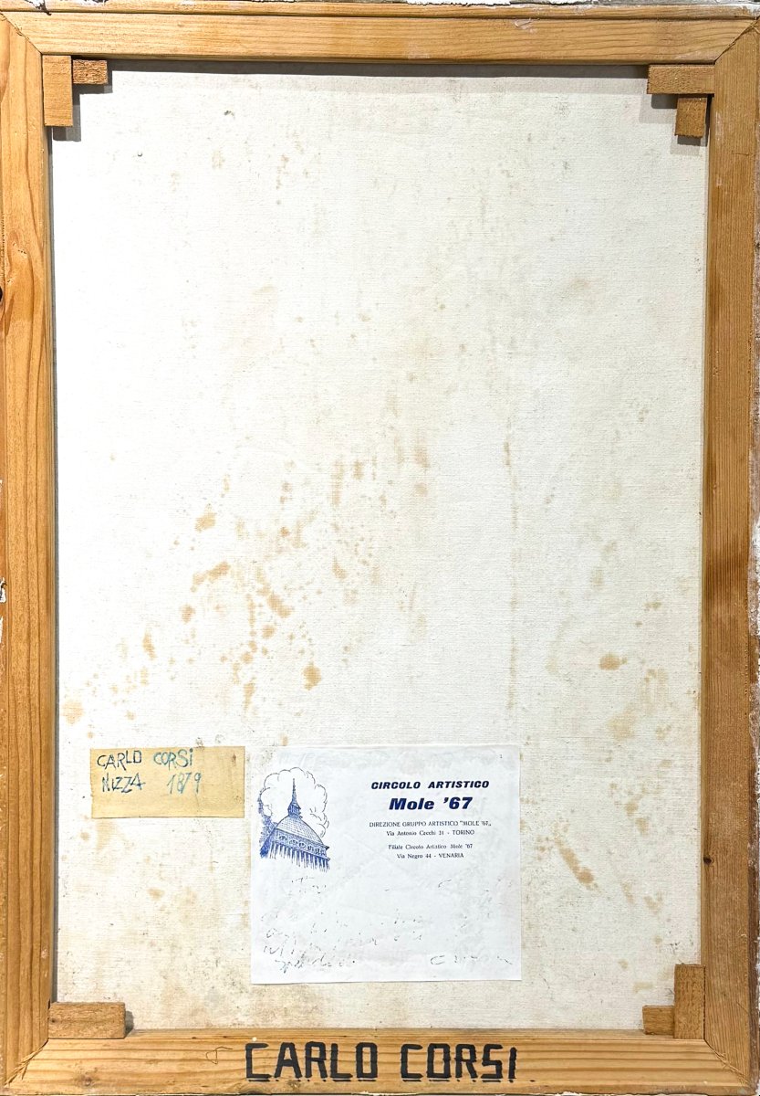 Carlo Corsi, " Intimità", olio su tela, firmato, 1964-photo-4