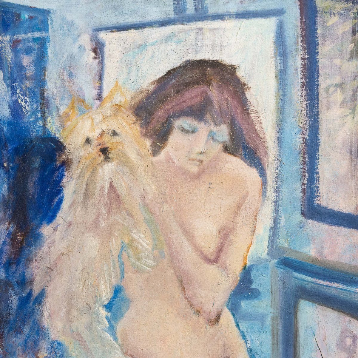 Carlo Corsi, " Intimità", olio su tela, firmato, 1964-photo-3