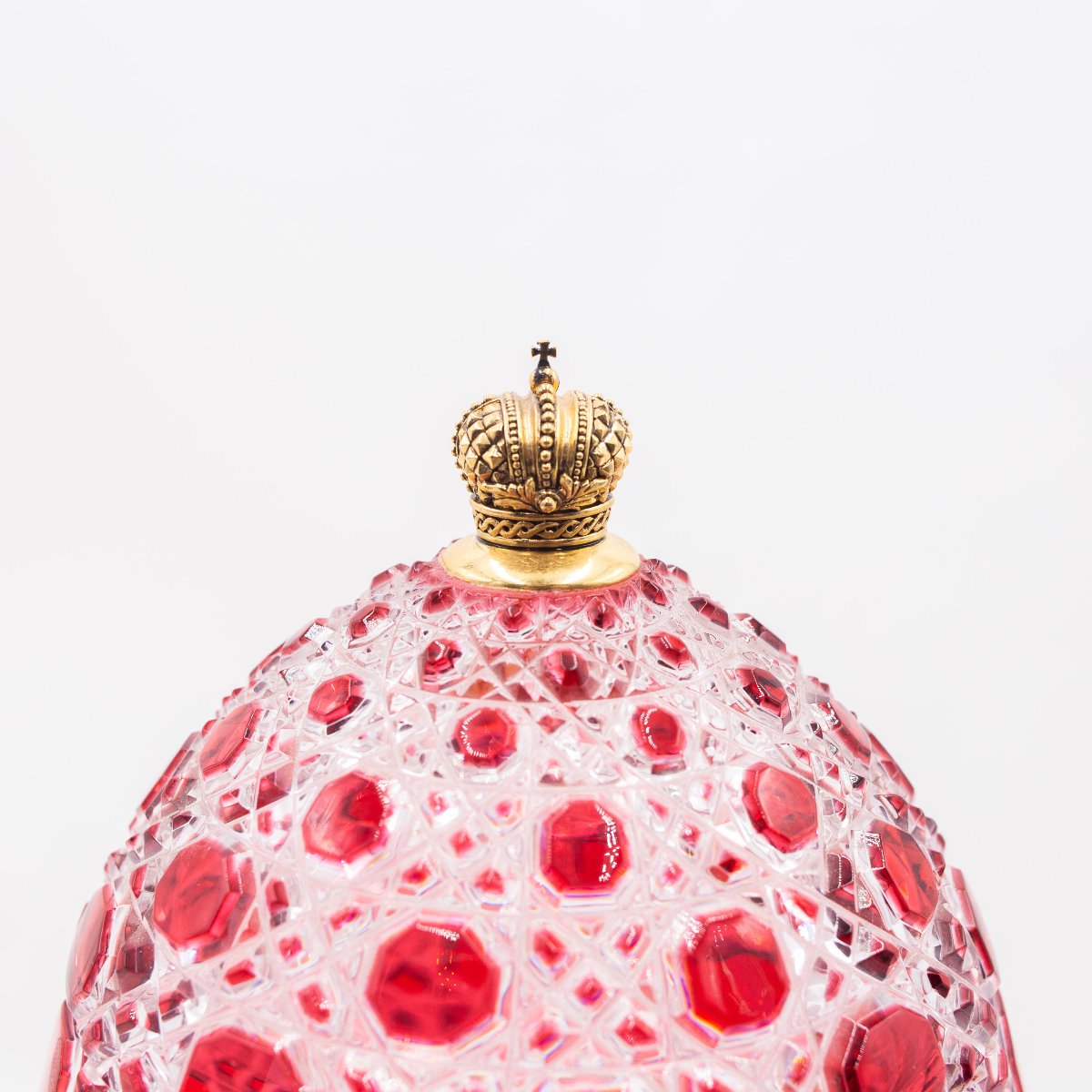 Fabergé, vaso/uovo, in cristallo, marchiato, Epoca '900-photo-1