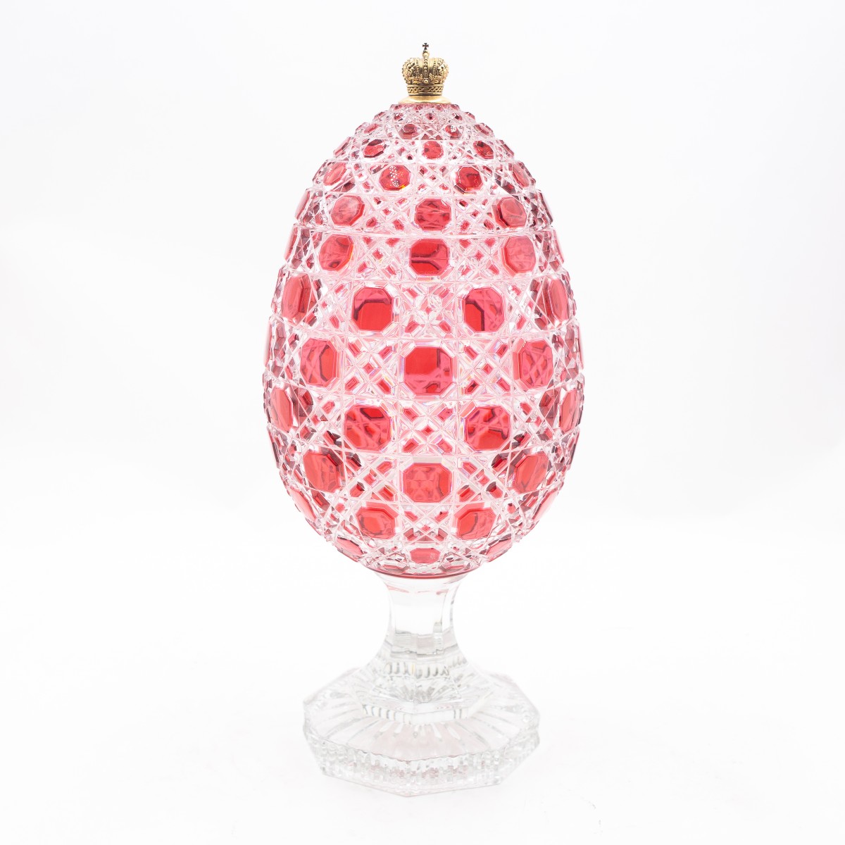 Fabergé, vaso/uovo, in cristallo, marchiato, Epoca '900