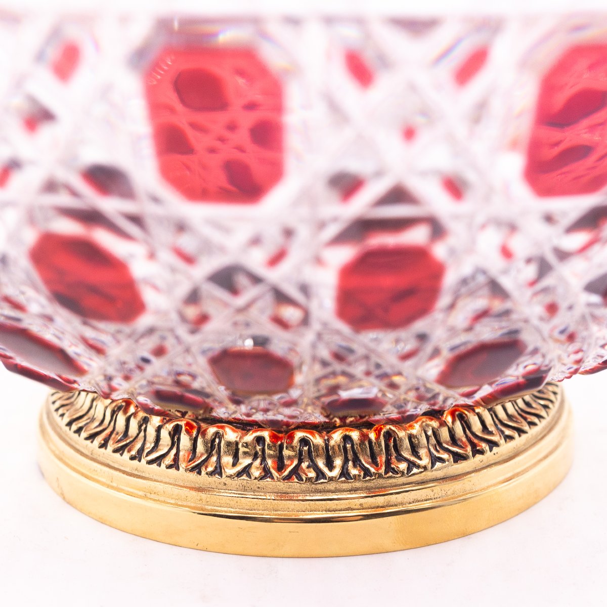 Fabergé Paris, ciotola in cristallo rosso e trasparente, firmata, Epoca '900-photo-2