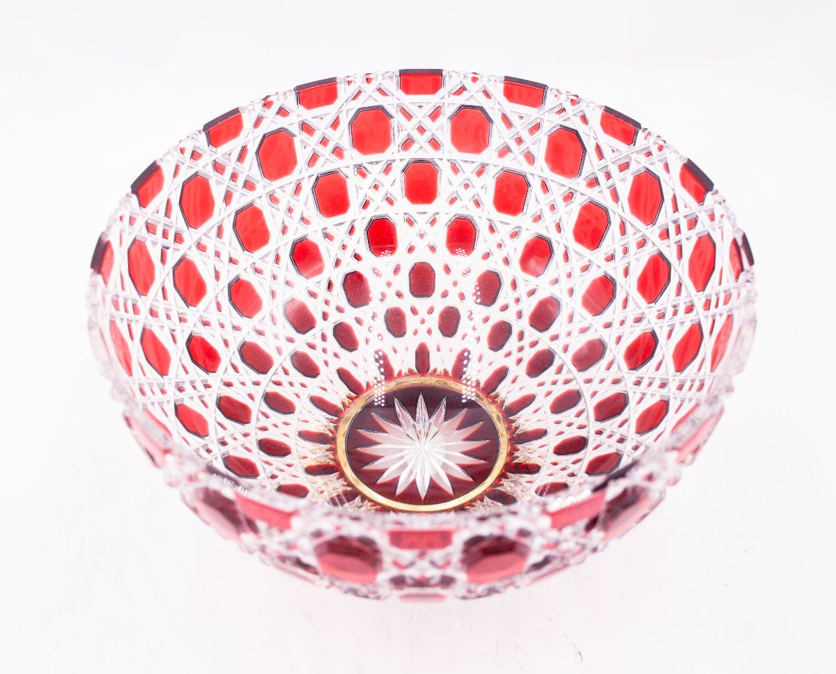 Fabergé Paris, ciotola in cristallo rosso e trasparente, firmata, Epoca '900-photo-4