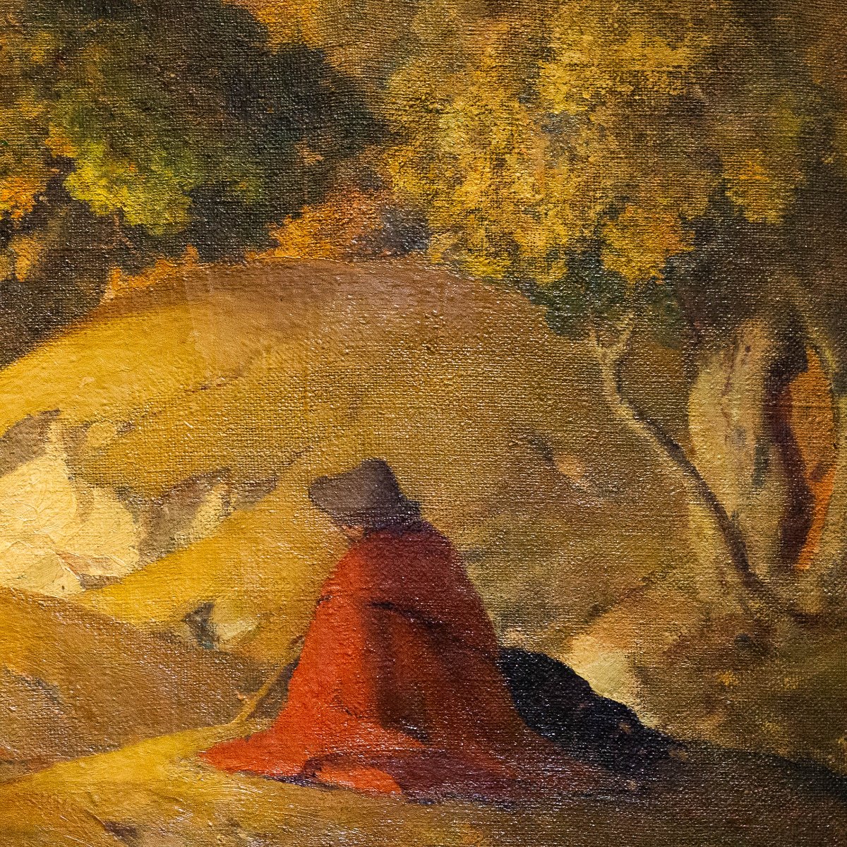 Italo Mus, "Quiete Autunnale", olio su tela, firmato, Anni '40-photo-1