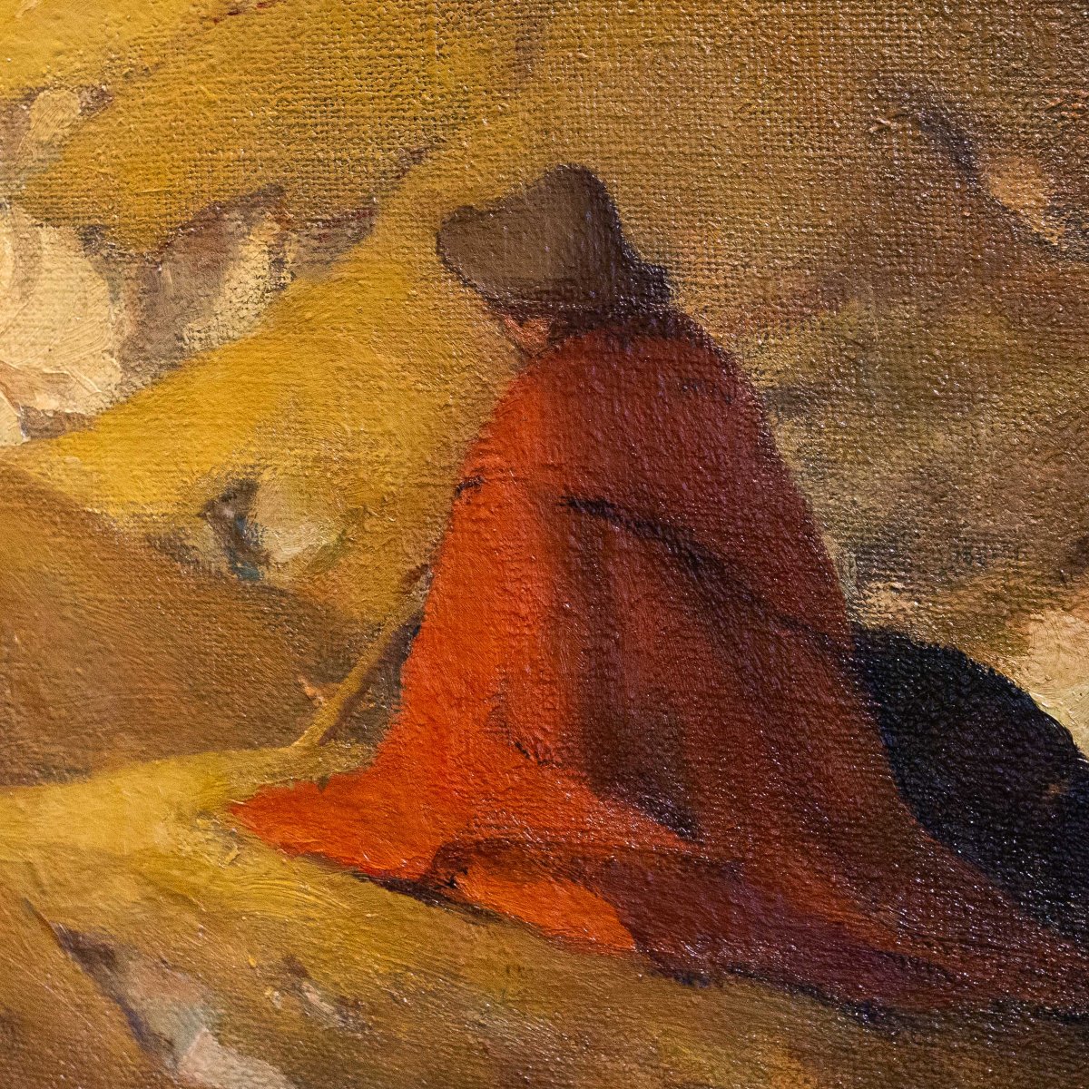 Italo Mus, "Quiete Autunnale", olio su tela, firmato, Anni '40-photo-2