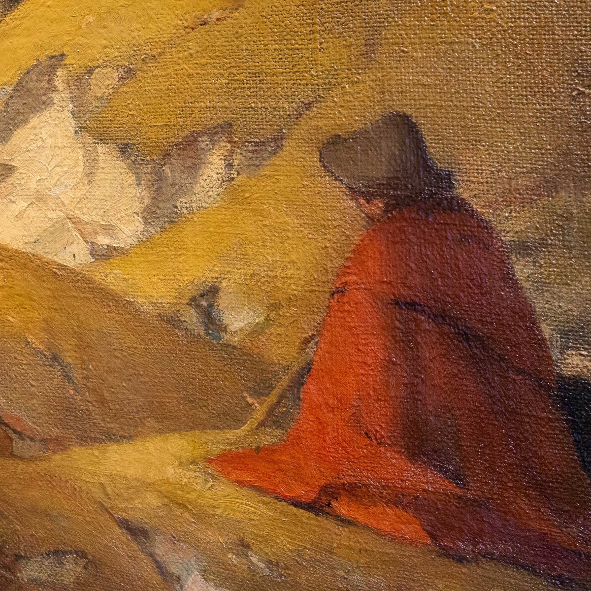 Italo Mus, "Quiete Autunnale", olio su tela, firmato, Anni '40-photo-3