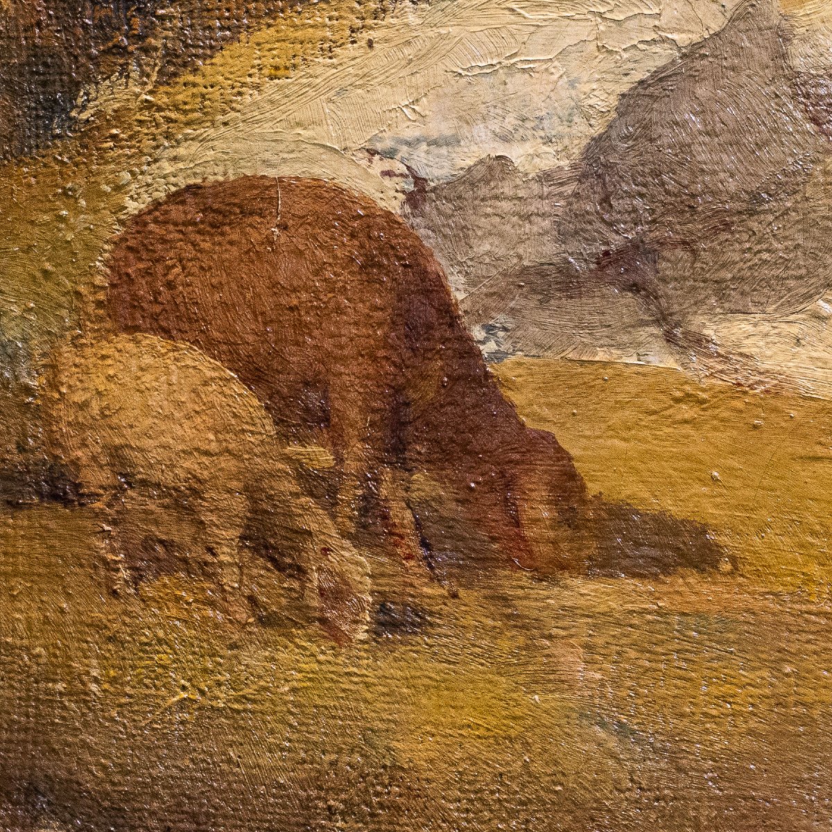 Italo Mus, "Quiete Autunnale", olio su tela, firmato, Anni '40-photo-4