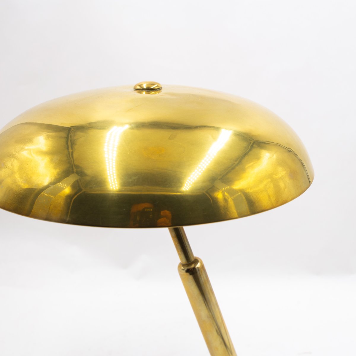 Giovanni Michelucci per Lariolux, lampada in ottone, Anni '40-photo-2