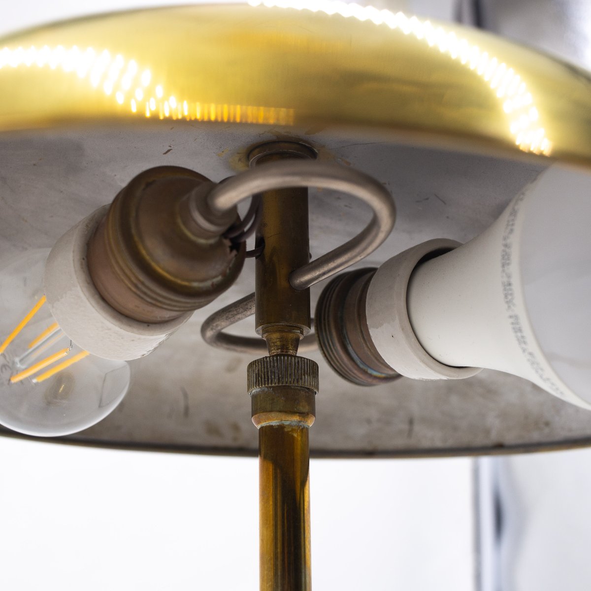 Giovanni Michelucci per Lariolux, lampada in ottone, Anni '40-photo-8
