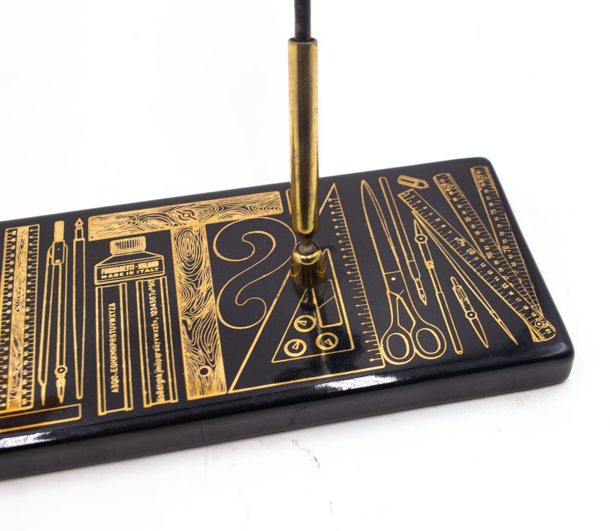 Piero Fornasetti, set da scrivania, ceramica ottone, siglato, Anni '50-photo-3