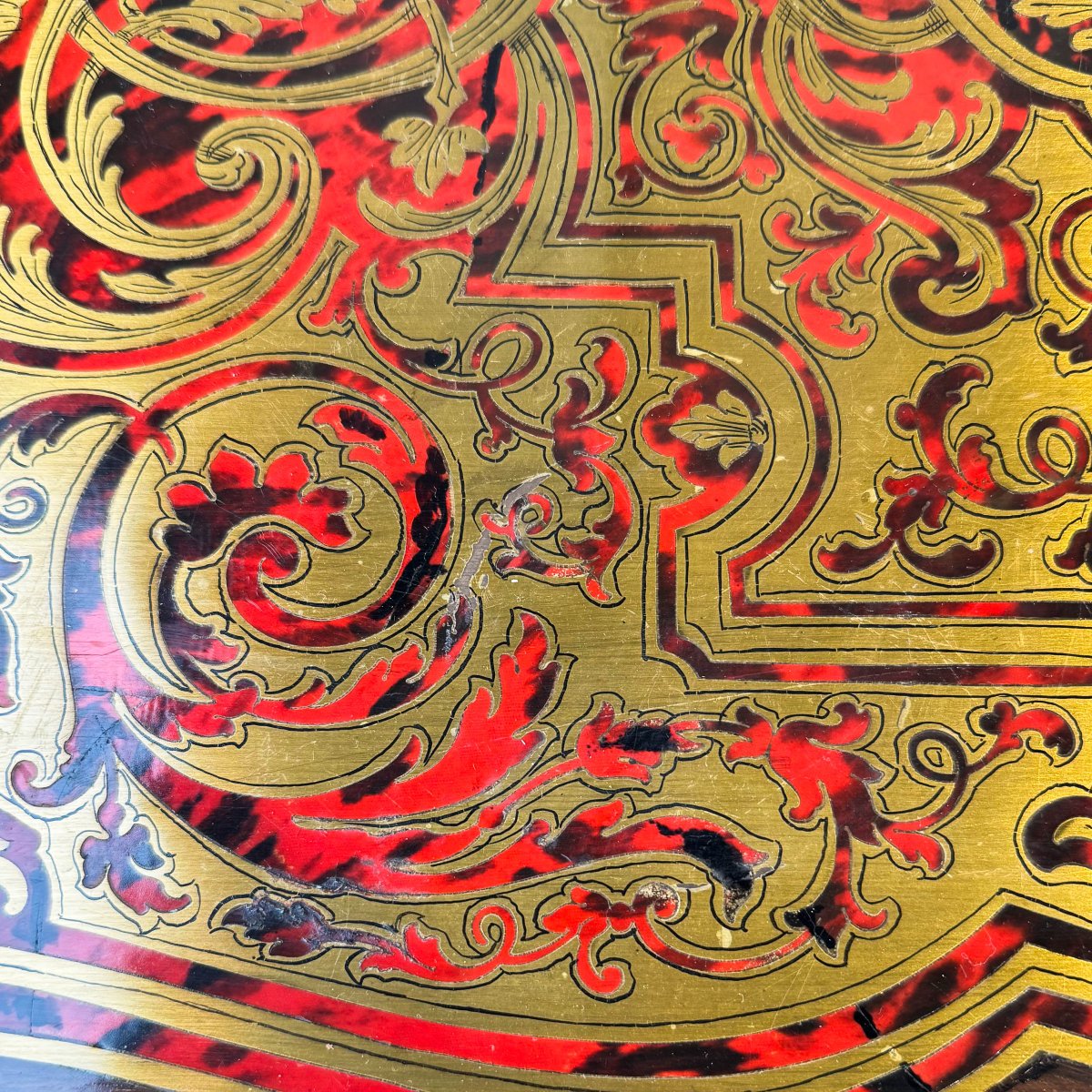 Consolle da gioco in intarsio Boulle, XIX Secolo-photo-6