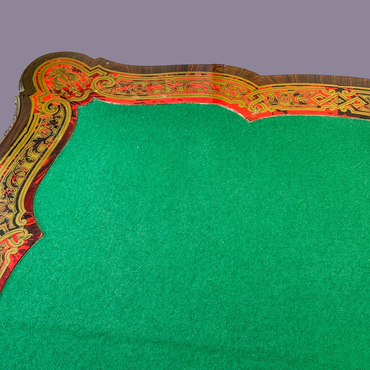 Consolle da gioco in intarsio Boulle, XIX Secolo-photo-8